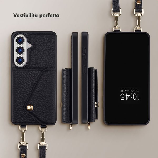 Selencia Cover per telefono Sera con cordino e portacarte a busta Samsung Galaxy A27 (5G) - Nero