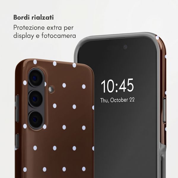 Selencia Cover Posteriore Vivid Samsung Galaxy S24 - Happy Dots Chocolate