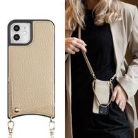 Selencia Cover per telefono Nova con cordino e portacarte Apple iPhone 12 (Pro) - Beige