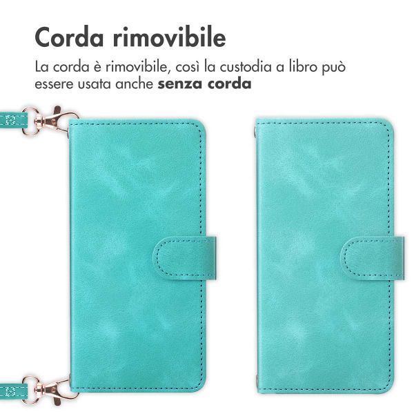 imoshion Cover a libro con Cordino Samsung Galaxy S25 Plus - Turchese