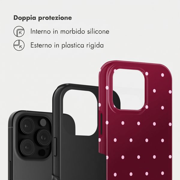 Selencia Cover Posteriore Vivid Apple iPhone 16 Pro Max - Happy Dots Burgundy