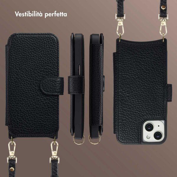 Selencia Cover Riva con MagSafe e cordino Apple iPhone 14 / 13 - Nero
