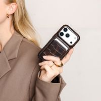 Selencia Portacarte Croco con MagSafe - Choco Brown