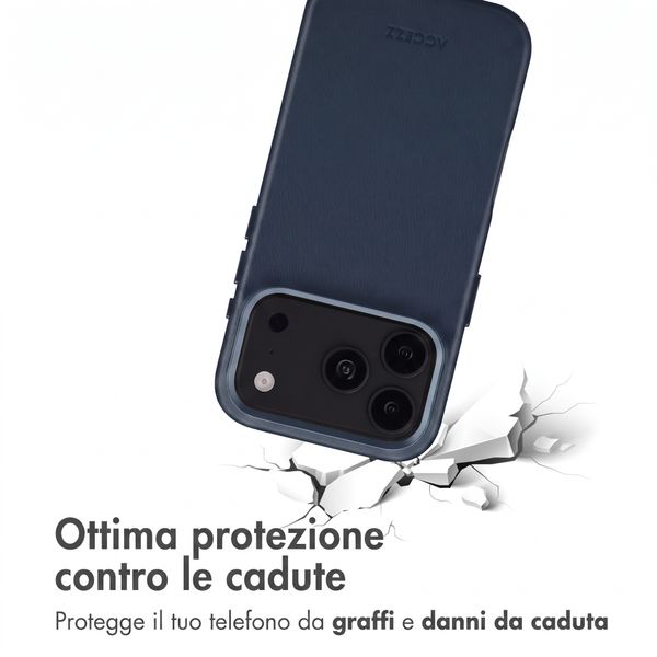 Accezz Cover in Pelle con MagSafe Apple iPhone 18 Pro / 17 Pro - Nightfall Blue