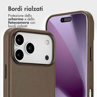 Accezz Cover in pelle 2 in 1 con MagSafe Apple iPhone 17 Pro Max - Marrone caffè