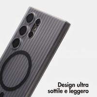 Accezz Cover Lite con MagSafe | Fluted | Samsung Galaxy S24 Ultra - Grigio