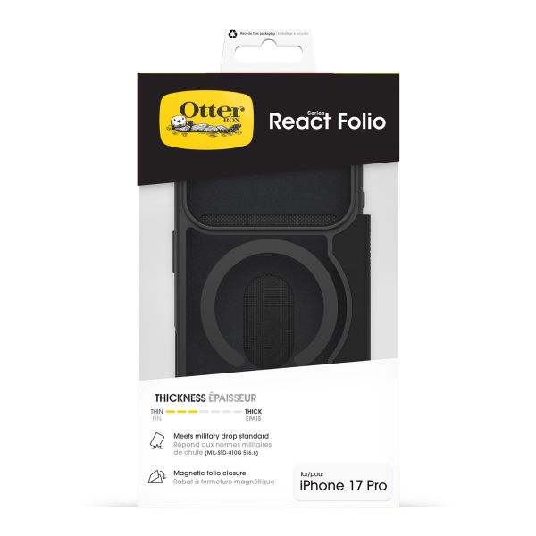 OtterBox Cover posteriore React Folio Apple iPhone 17 Pro - Clear / Black