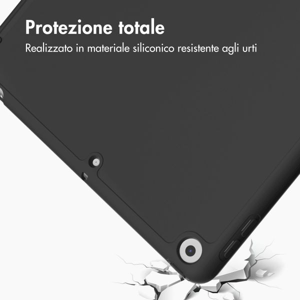 Accezz Cover a libro in silicone Smart Apple iPad 9 (2021) 10.2 pollici / iPad 8 (2020) 10.2 pollici / iPad 7 (2019) 10.2 pollici - Nero