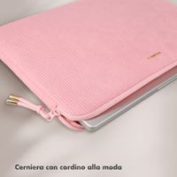 Selencia Cover per laptop in velluto a coste 13-14 pollici - Sleeve per laptop - Soft Blush