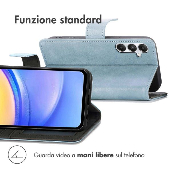imoshion Cover a libro di Lusso Samsung Galaxy A15 (5G/4G) - Azzurro