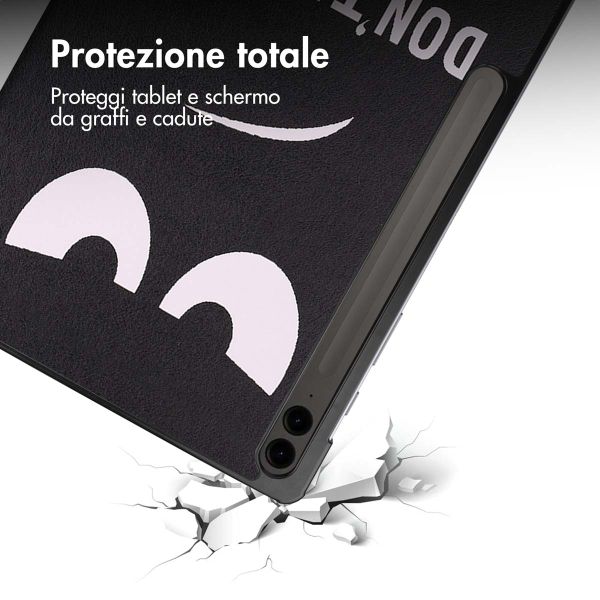 imoshion Cover Trifold Design Samsung Galaxy Tab S10 Plus / Tab S9 FE Plus / Tab S9 Plus - Don't touch