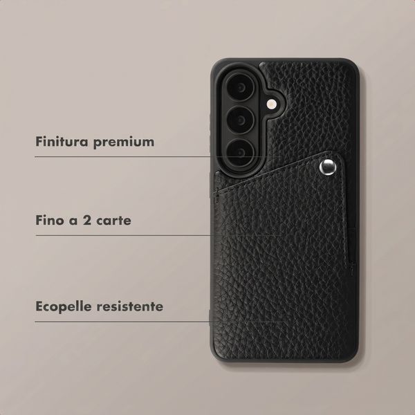 Selencia Cover posteriore Riva con portacarte Samsung Galaxy S26 Plus - Nero