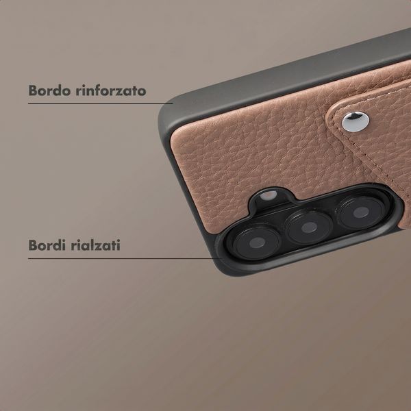 Selencia Cover posteriore Riva con portacarte Samsung Galaxy S26 Plus - Mocha Brown
