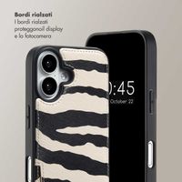 Selencia Cover per telefono Nova con cordino e portacarte Apple iPhone 16 - Zazzy Zebra