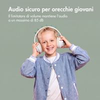 imoshion Cuffie Bluetooth Kids Dino - Cuffie per bambini con limitatore di decibel - Cuffie wireless + cavo AUX - Brown / Orange
