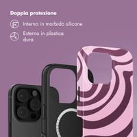 Selencia Cover posteriore Vivid con MagSafe Apple iPhone 16 Pro - Wavy Swirl Pink Plum