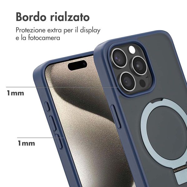 Accezz Cover con anello e supporto con MagSafe Apple iPhone 15 Pro Max - Blu