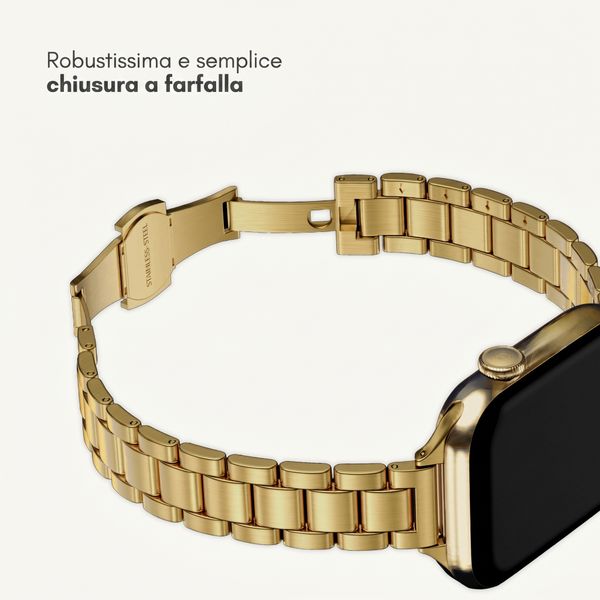 Selencia Cinturino sottile in acciaio a maglie Apple Watch | 38/40/41/42 mm - Oro