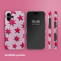 Selencia Cover posteriore Vivid con MagSafe Apple iPhone 16 - Stars Rubine Red Light Pink
