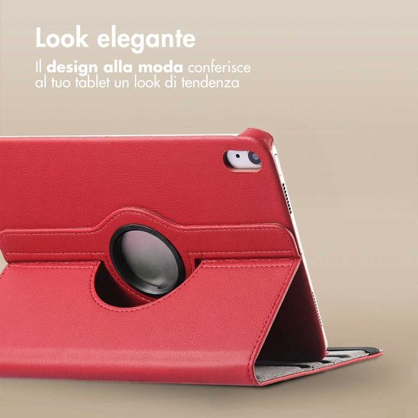 imoshion Cover Girevole a 360° Apple iPad 11 (2025) 11 pollici A16 / iPad 10 (2022) 10.9 pollici - Rosso scuro