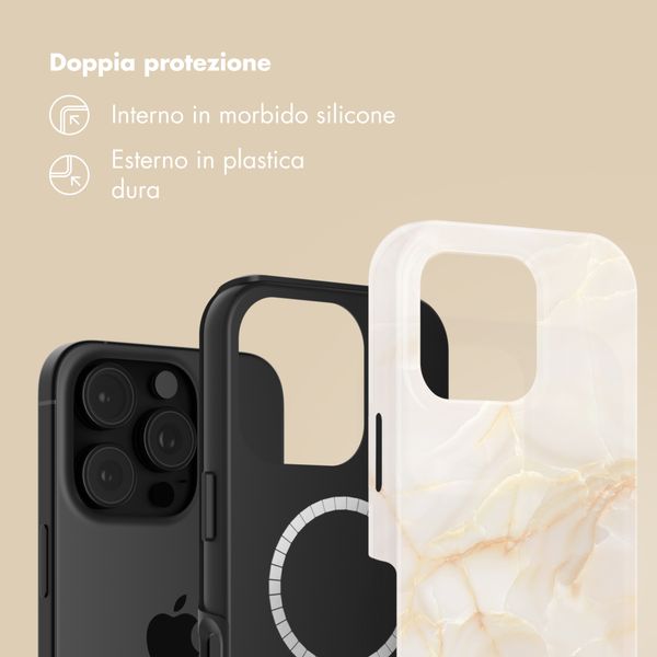 Selencia Cover posteriore Vivid con MagSafe Apple iPhone 16 Pro - Golden Beige Marble