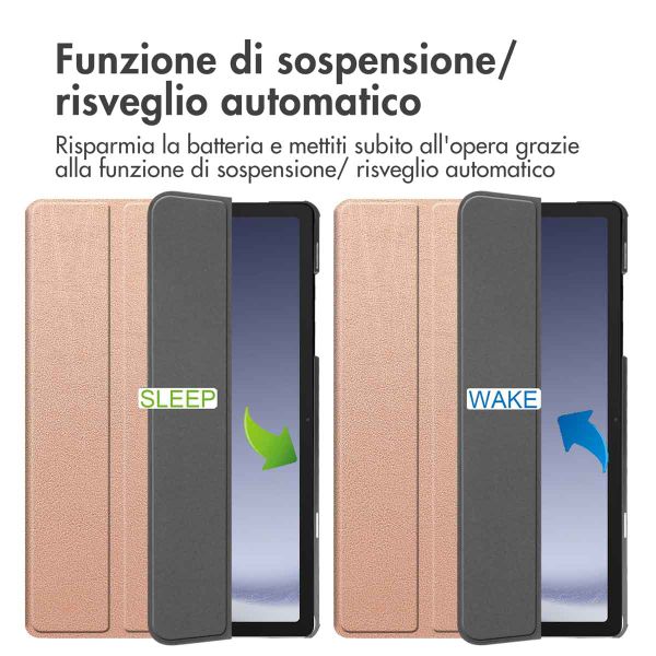 imoshion Cover a libro Trifold Samsung Galaxy Tab A9 Plus - Oro rosa