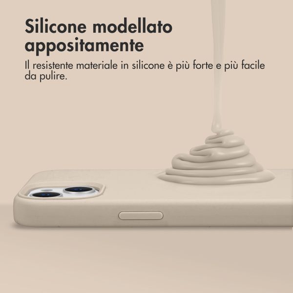 Accezz Cover in silicone liquido con MagSafe Apple iPhone 15 Pro Max - Stone