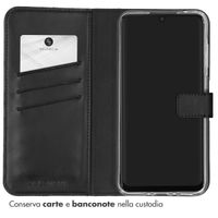 Selencia Cover a libro in vera pelle Samsung Galaxy A35 - Nero