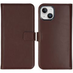 Selencia Cover a libro in vera pelle Apple iPhone 15 - Marrone