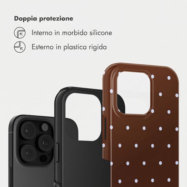 Selencia Cover Posteriore Vivid Apple iPhone 16 Pro - Happy Dots Chocolate