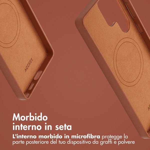 Accezz Cover in Pelle con MagSafe Samsung Galaxy S25 Ultra - Sienna Brown