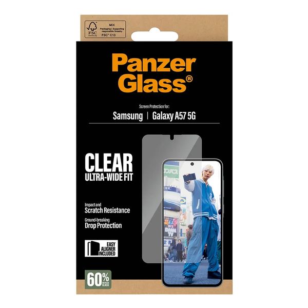 PanzerGlass Vetro temperato antibatterico ultra-largo con applicatore Samsung Galaxy A57 (5G)