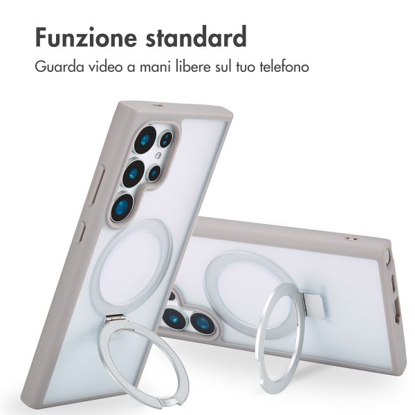Accezz Cover con anello e supporto con MagSafe Samsung Galaxy S24 Ultra - Grigio