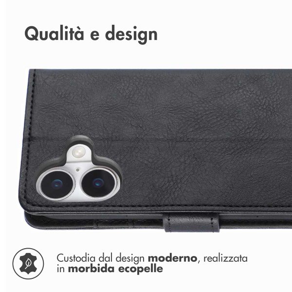 imoshion Cover a libro di Lusso Apple iPhone 16 Plus - Nero