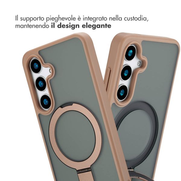 Accezz Cover con anello e supporto con MagSafe Samsung Galaxy S24 - Marrone