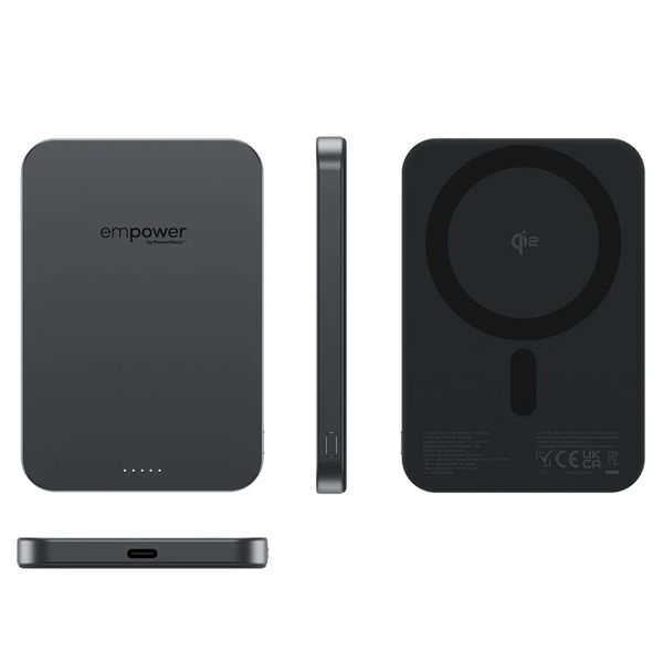Empower by PanzerGlass Empower Bank Powerbank 5.000 mAh - Powerbank wireless - MagSafe e Qi2 - Space Black