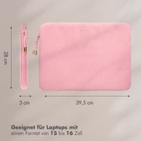 Selencia Cover per laptop in velluto a coste 15-16 pollici - Sleeve per laptop - Soft Blush