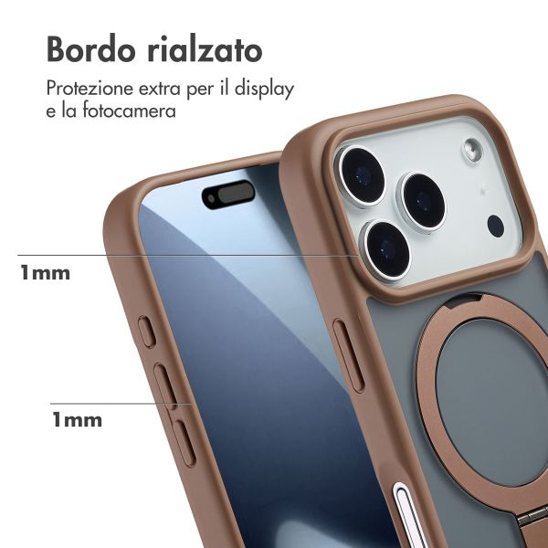 Accezz Cover con anello e supporto con MagSafe Apple iPhone 17 Pro - Marrone