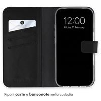 Selencia Cover a libro in vera pelle Apple iPhone 18 Pro Max / 17 Pro Max - Nero