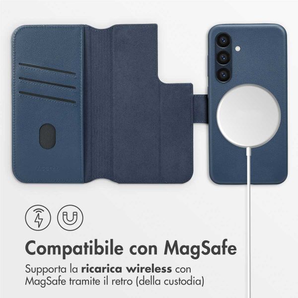 Accezz Cover in pelle 2 in 1 con MagSafe Samsung Galaxy S24 - Nightfall Blue