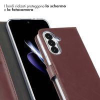 Selencia Cover a libro in vera pelle Samsung Galaxy A36 / A56 - Marrone