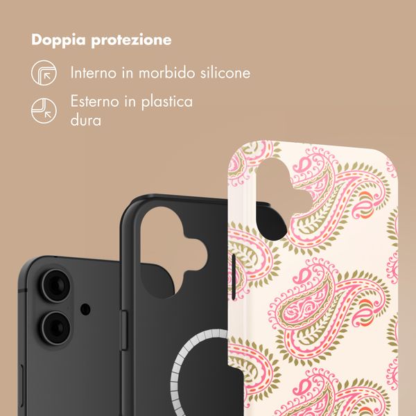 Selencia Cover posteriore Vivid con MagSafe Apple iPhone 16 - Paisley Blush