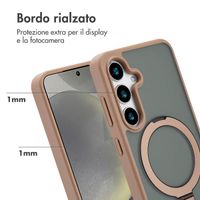 Accezz Cover con anello e supporto con MagSafe Samsung Galaxy S24 - Marrone