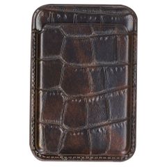 Selencia Portacarte Croco con MagSafe - Choco Brown