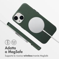 Accezz Cover in Pelle con MagSafe Apple iPhone 14 - Cedar Green