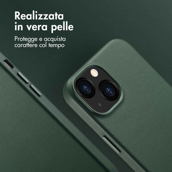 Accezz Cover in Pelle con MagSafe Apple iPhone 13 - Cedar Green