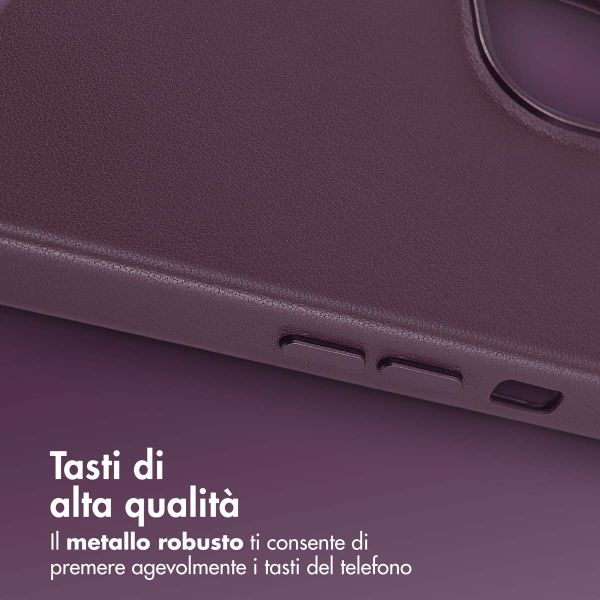 Accezz Cover in Pelle con MagSafe Apple iPhone 14 - Heath Purple