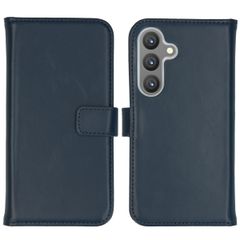 Selencia Cover a libro in vera pelle Samsung Galaxy S24 - Blu scuro