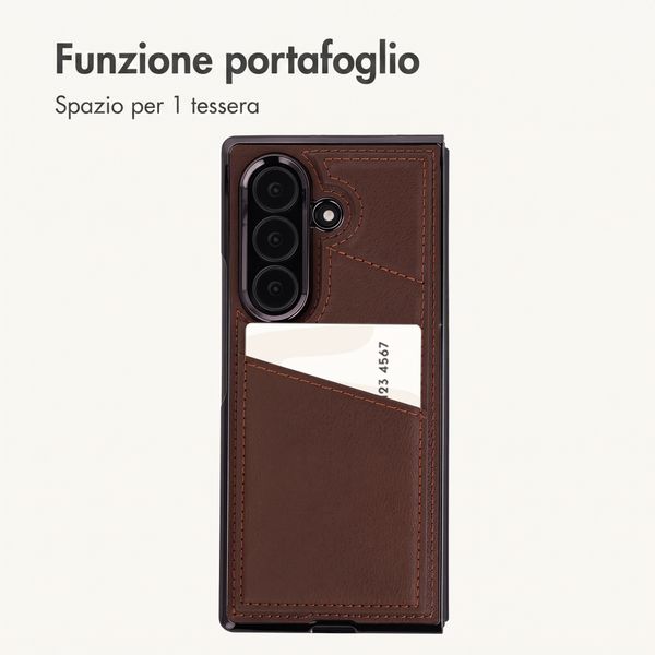 imoshion Cover posteriore MagSafe in pelle sintetica con portacarte Samsung Galaxy Z Fold 8 Ultra - Marrone scuro