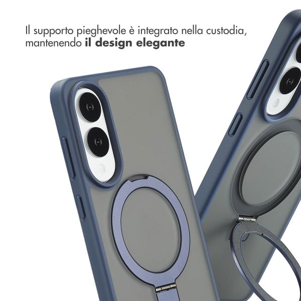 Accezz Cover con anello e supporto con MagSafe Samsung Galaxy S25 Edge - Blu